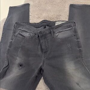 Diesel Gray Skinny Jeans Modern Distressed Look